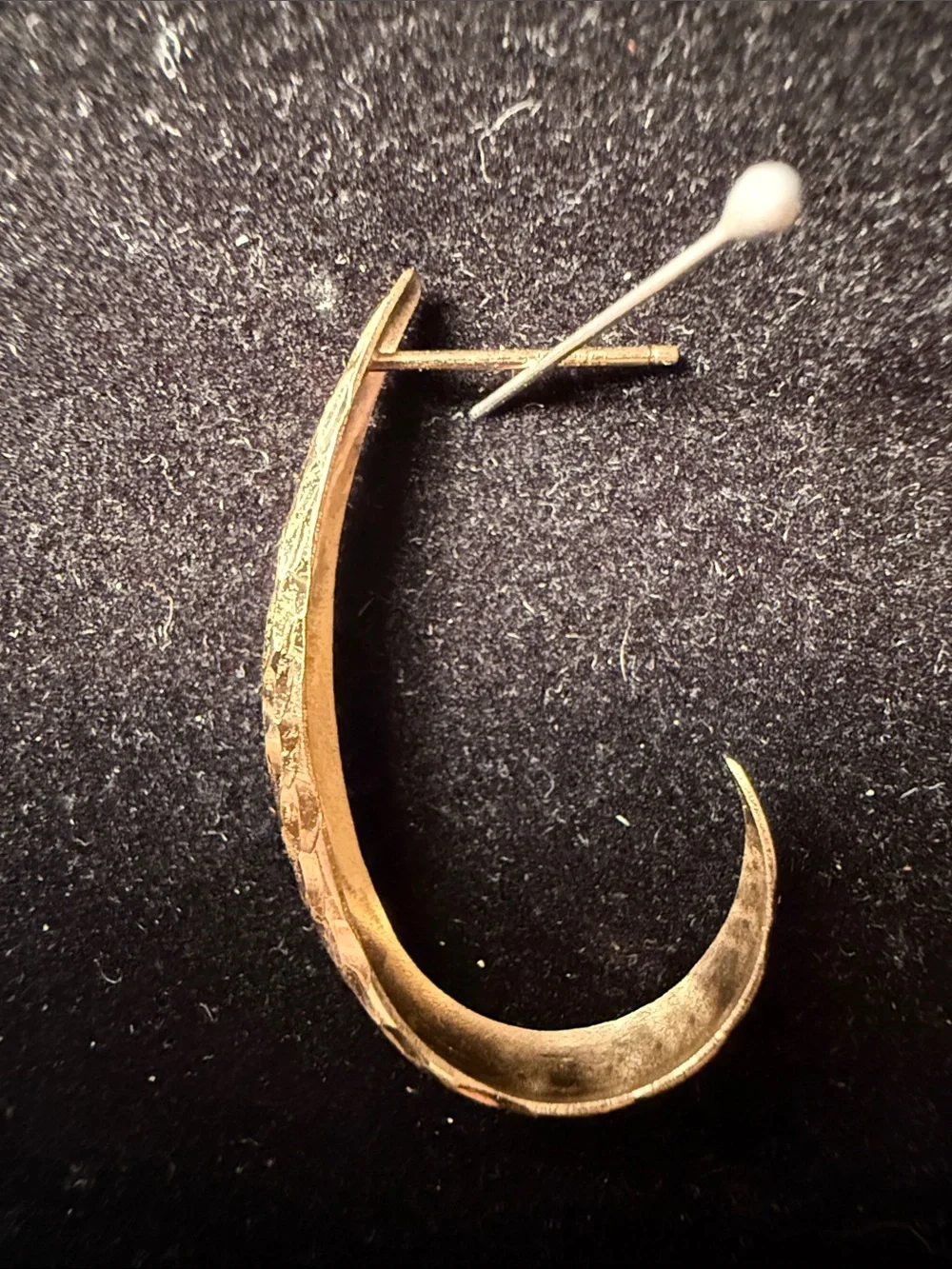 Hammered Gold Crescent Hoop Earrings for Women